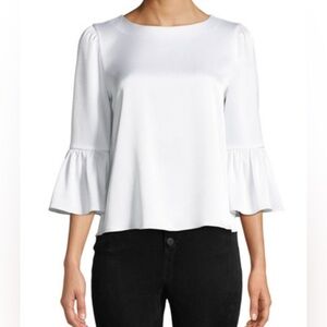 NWT Alice + Olivia Bernice Satin Blouse Top Size L